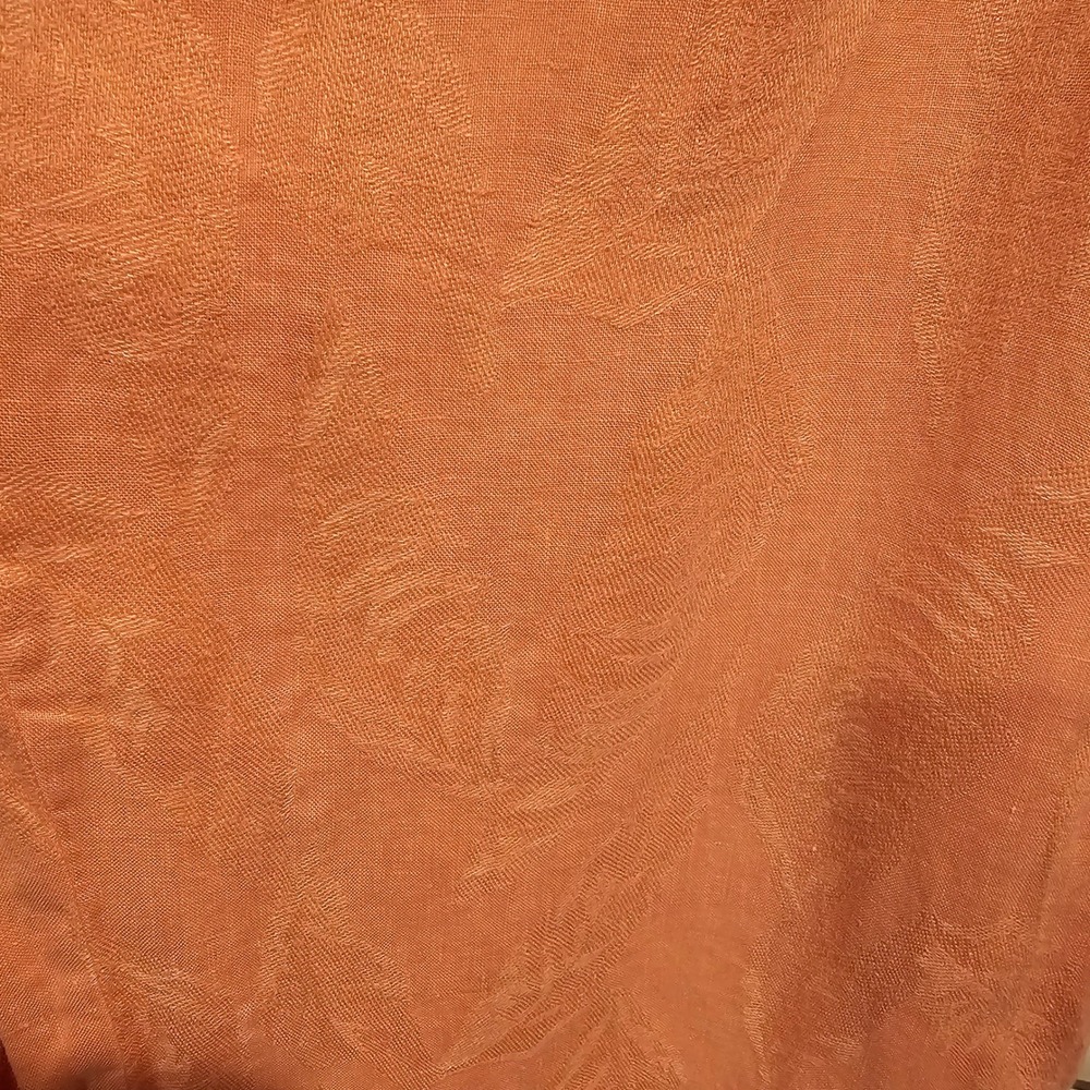 Tommy Bahama Womens 14 Coral Orange Linen Tropical Leaf Jacquard Wide Leg Pants - Picture 2 of 8